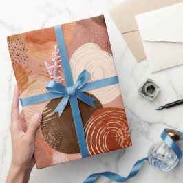 Boho Earth Tones Terracotta Abstract Pattern ラッピングペーパー
