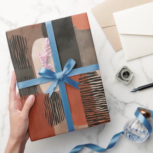 Boho Earth Tones Terracotta Abstract Pattern ラッピングペーパー (ギフト)