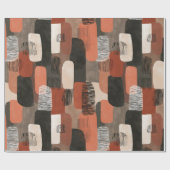 Boho Earth Tones Terracotta Abstract Pattern ラッピングペーパー (フラット)