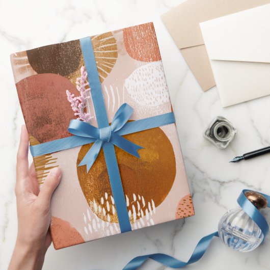 Boho Earth Tones Terracotta Abstract Pattern ラッピングペーパー (ギフト)