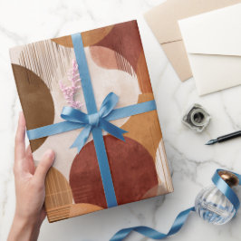 Boho Earth Tones Terracotta Geometric Pattern ラッピングペーパー