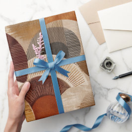 Boho Earth Tones Terracotta Geometric Pattern ラッピングペーパー