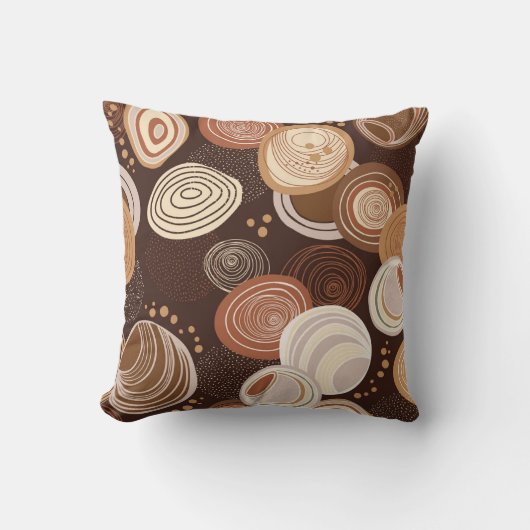 Boho Earth Tones Throw Pillows クッション (正面)