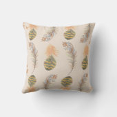 Boho Earth Tones Throw Pillows クッション (裏面)