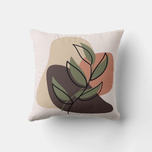 Boho Earth Tones Throw Pillows クッション (裏面)