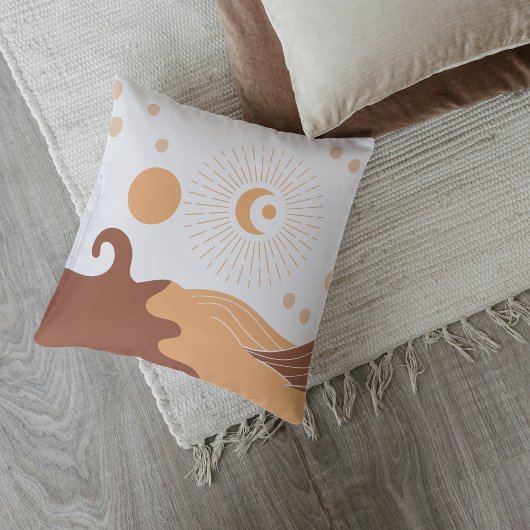 Boho Earth Tones Throw Pillows クッション
