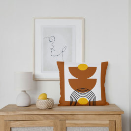 Boho Earth Tones Throw Pillows クッション