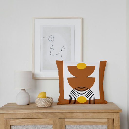 Boho Earth Tones Throw Pillows クッション