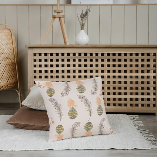Boho Earth Tones Throw Pillows クッション