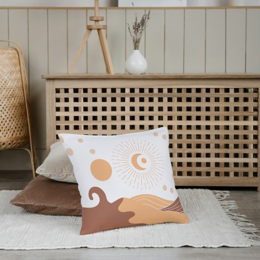 Boho Earth Tones Throw Pillows クッション