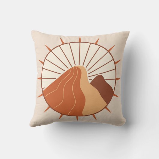 Boho Earth Tones Throw Pillows クッション (裏面)