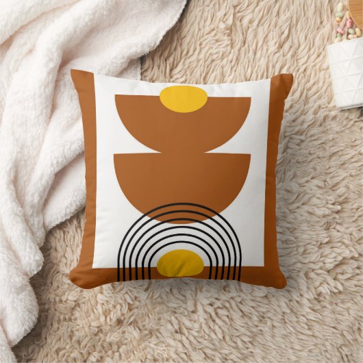 Boho Earth Tones Throw Pillows クッション (ブランケット)