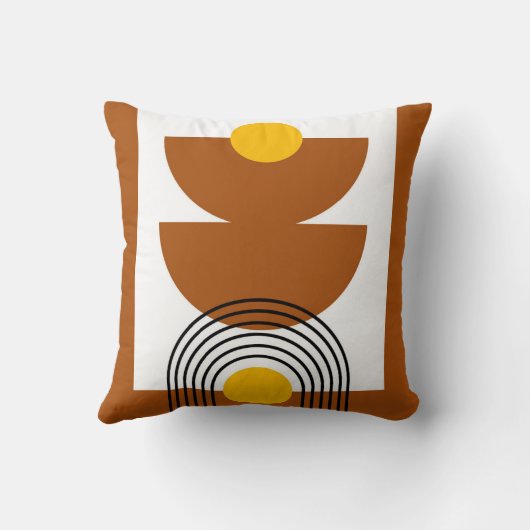 Boho Earth Tones Throw Pillows クッション (裏面)