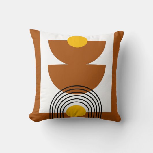 Boho Earth Tones Throw Pillows クッション (正面)