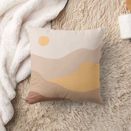 Boho Earth Tones Throw Pillows クッション (ブランケット)