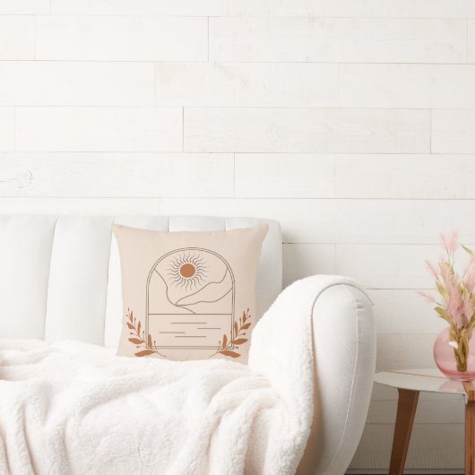 Boho Earth Tones Throw Pillows クッション (ソファ)