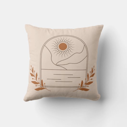 Boho Earth Tones Throw Pillows クッション (裏面)