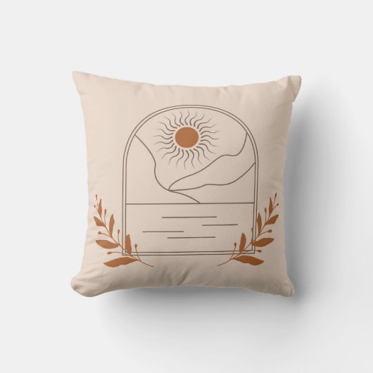 Boho Earth Tones Throw Pillows クッション (正面)