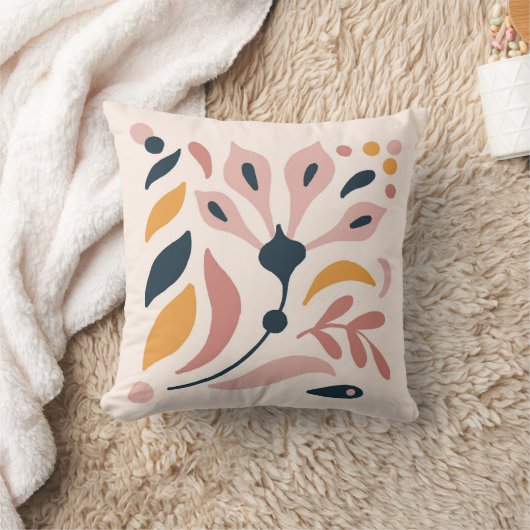 Boho Earth Tones Throw Pillows クッション (ブランケット)