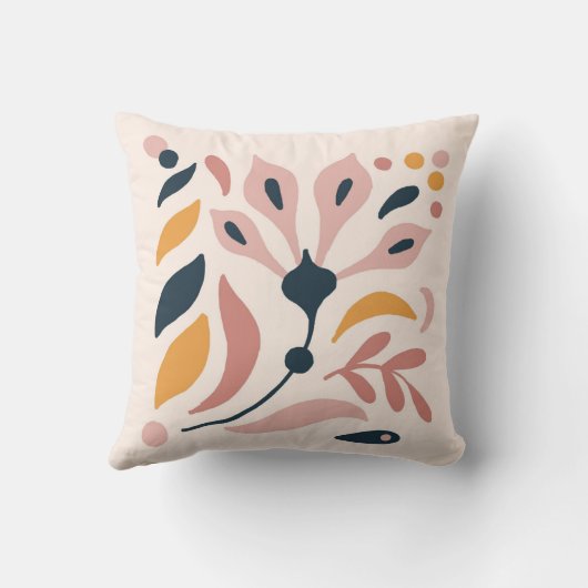 Boho Earth Tones Throw Pillows クッション (裏面)