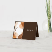Boho Earthy Floral Accents table number card サンキューカード (正面)