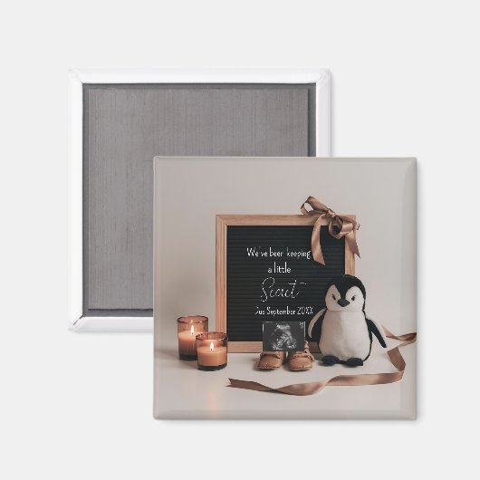 Boho earthy neutral pregnancy announcement gift マグネット (正面/裏面)