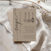 Boho Earthy Tan Bridal Shower Recipe エンクロージャーカード