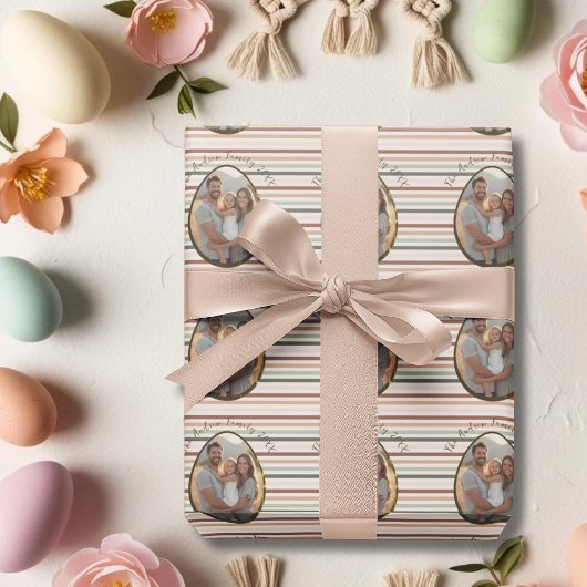 Boho Easterのパーソナライズされた写真と名前 ラッピングペーパー