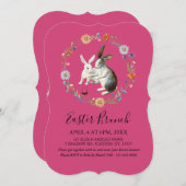 Boho Easter Brunch Bunnies Watercolor Wildflowers シーズンカード (正面/裏面)