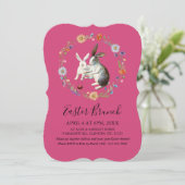 Boho Easter Brunch Bunnies Watercolor Wildflowers シーズンカード (スタンド正面)