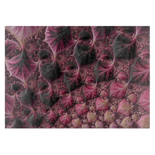 Boho Eclecticピファンキーックブラック抽象芸術フラクタル カッティングボード (正面)