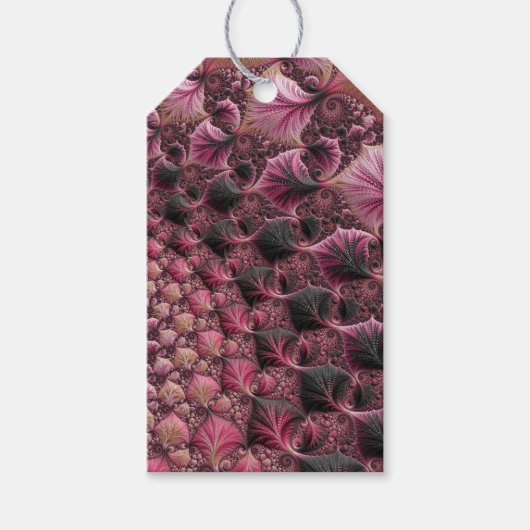 Boho Eclecticピファンキーックブラック抽象芸術フラクタル ギフトタグ (正面)
