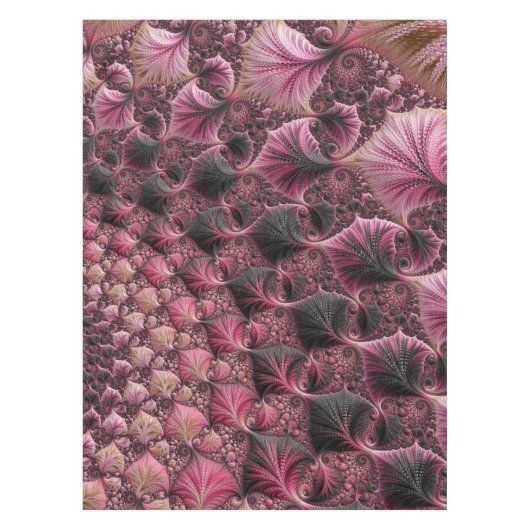 Boho Eclecticピファンキーックブラック抽象芸術フラクタル テーブルクロス (正面)