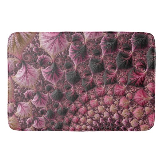 Boho Eclecticピファンキーックブラック抽象芸術フラクタル バスマット (正面)