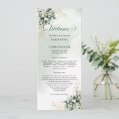 Boho Elegance Sage グリーン ユーカリ ウェディング プログラム (スタンド正面)
