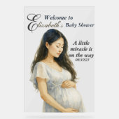 Boho Elegant Asian Pregnant Mom Baby Shower アクリルサイン (正面)