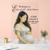 Boho Elegant Asian Pregnant Mom Baby Shower アクリルサイン (ウェディング)