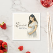 Boho Elegant  baby shower Asian mom-to-be スタンダードカクテルナプキン (インサイチュ)