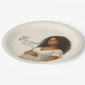 Boho Elegant baby shower black mom-to-be ペーパープレート (アングル)