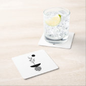 Boho Elegant Flower スクエアペーパーコースター (インサイチュ)