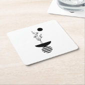 Boho Elegant Flower スクエアペーパーコースター (アングル)