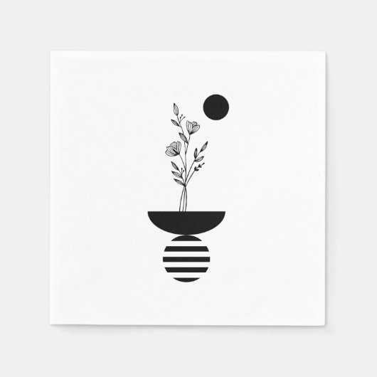 Boho Elegant Flower スタンダードカクテルナプキン (正面)