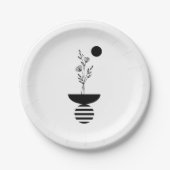 Boho Elegant Flower ペーパープレート (正面)