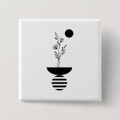 Boho Elegant Flower 缶バッジ (正面)