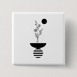 Boho Elegant Flower 缶バッジ