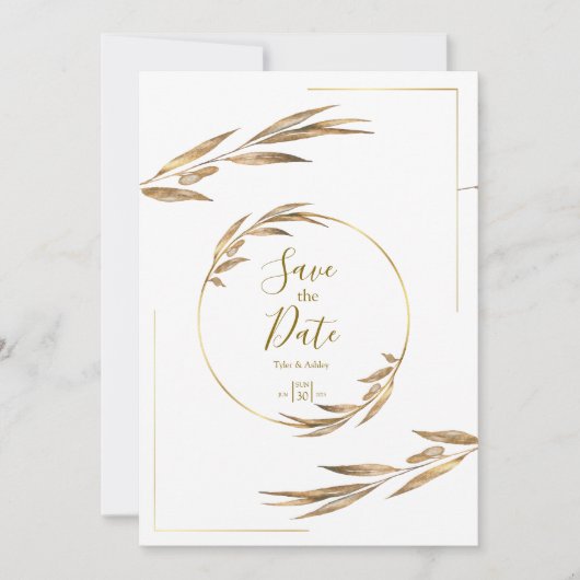 Boho Elegant Rustic Floral Wedding Invitation 招待状 (正面)