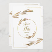 Boho Elegant Rustic Floral Wedding Invitation 招待状 (正面/裏面)