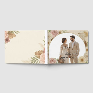 Boho Elegant Wedding Guest Book – Romantic Keepsak ゲストブック