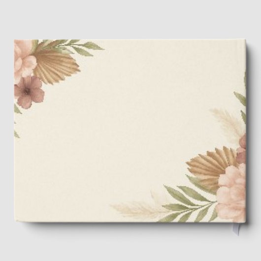 Boho Elegant Wedding Guest Book – Romantic Keepsak ゲストブック (裏面)