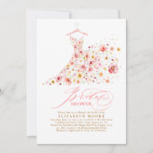 Boho Elegant Wildflower Blush Floral Bridal Shower 招待状 (正面)